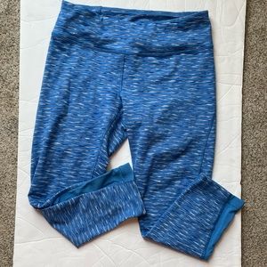 Zella Women's Capri Leggings - Mesh Side Athletic Yoga Athleisure Blue Leggings